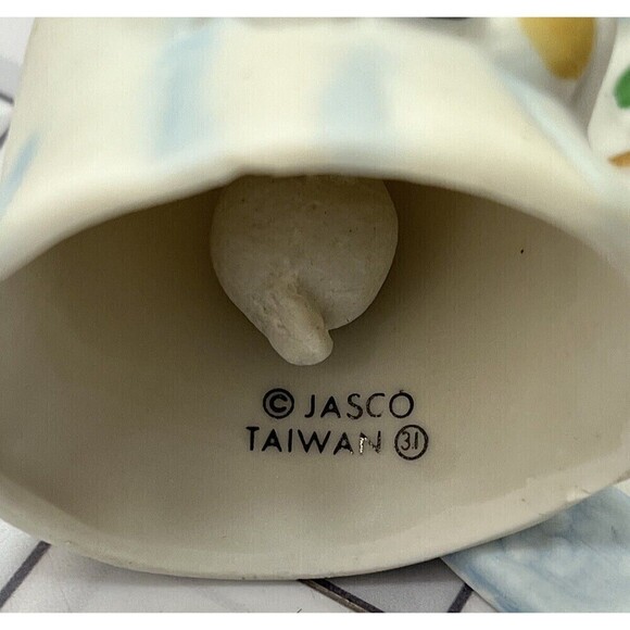 Vintage Jasco Beaver Jingle Bell & 4 Chistmas Ornaments Lot of 5 Ceramic Taiwan - Picture 3 of 14